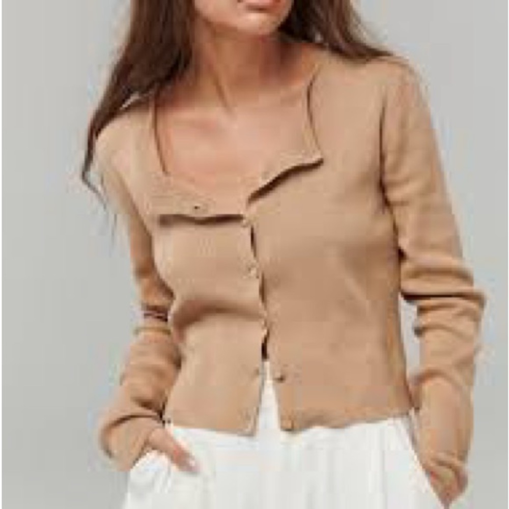 Ghanda Women's Tan Cardigan Sweater